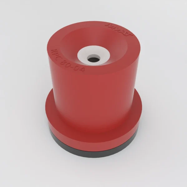 Czerwony element poliuretanowy z otworem